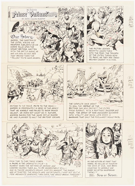 John Cullen Murphy ''Prince Valiant'' Sunday Comic Strip Original Artwork -- #3149 Dated 15 June 1997