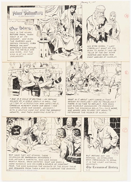 John Cullen Murphy ''Prince Valiant'' Sunday Comic Strip Original Artwork -- #3178 Dated 4 January 1998
