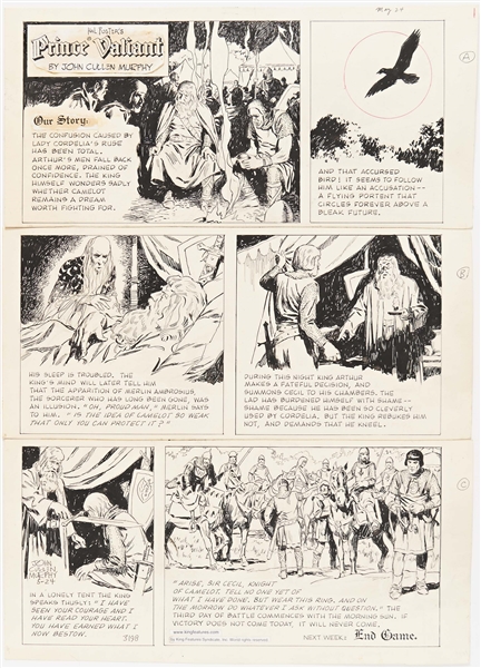 John Cullen Murphy ''Prince Valiant'' Sunday Comic Strip Original Artwork -- #3198 Dated 24 May 1998
