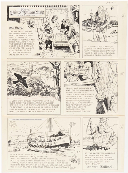 John Cullen Murphy ''Prince Valiant'' Sunday Comic Strip Original Artwork -- #3205 Dated 12 July 1998