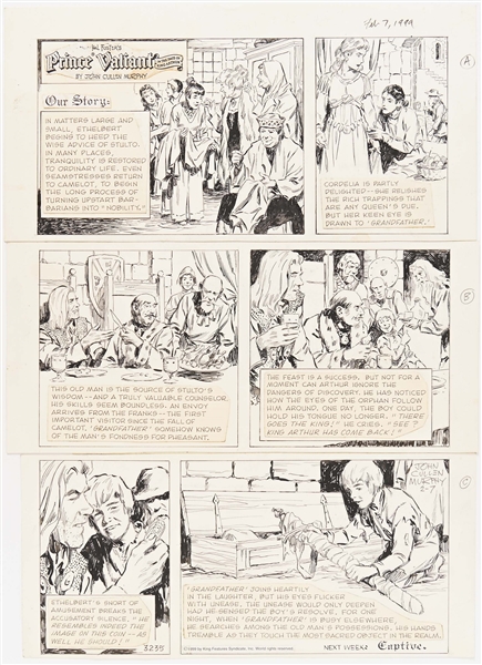 John Cullen Murphy ''Prince Valiant'' Sunday Comic Strip Original Artwork -- #3235 Dated 7 February 1999