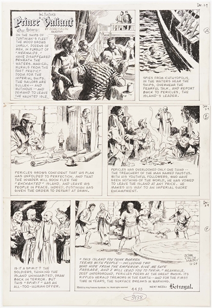 John Cullen Murphy ''Prince Valiant'' Sunday Comic Strip Original Artwork -- #3438 Dated 29 December 2002