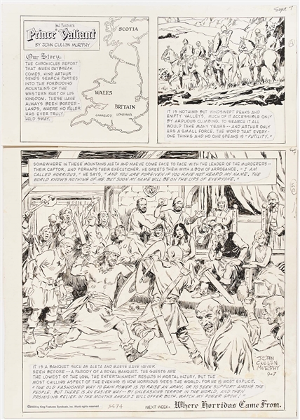 John Cullen Murphy ''Prince Valiant'' Sunday Comic Strip Original Artwork -- #3474 Dated 7 September 2003