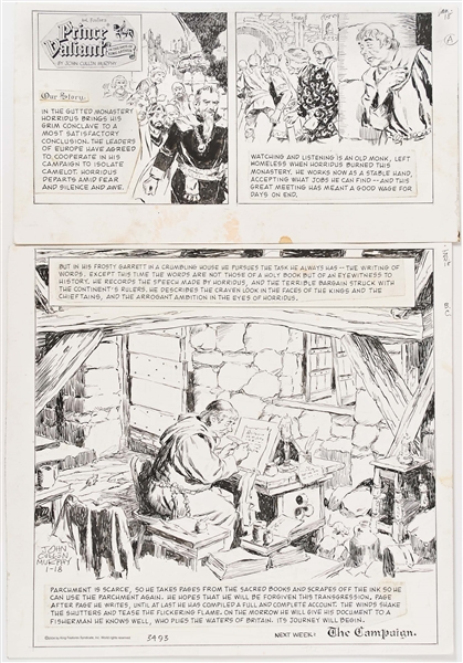 John Cullen Murphy ''Prince Valiant'' Sunday Comic Strip Original Artwork -- #3493 Dated 18 January 2004
