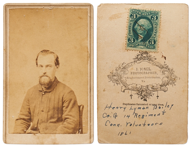 Lot of 5 Civil War Letters & CDV of 14th Connecticut Infantryman -- With Detailed, Lengthy Letter on Battle of Morton's Ford: ''...The regt lost in killed wounded & missing about 1/2 their number...''