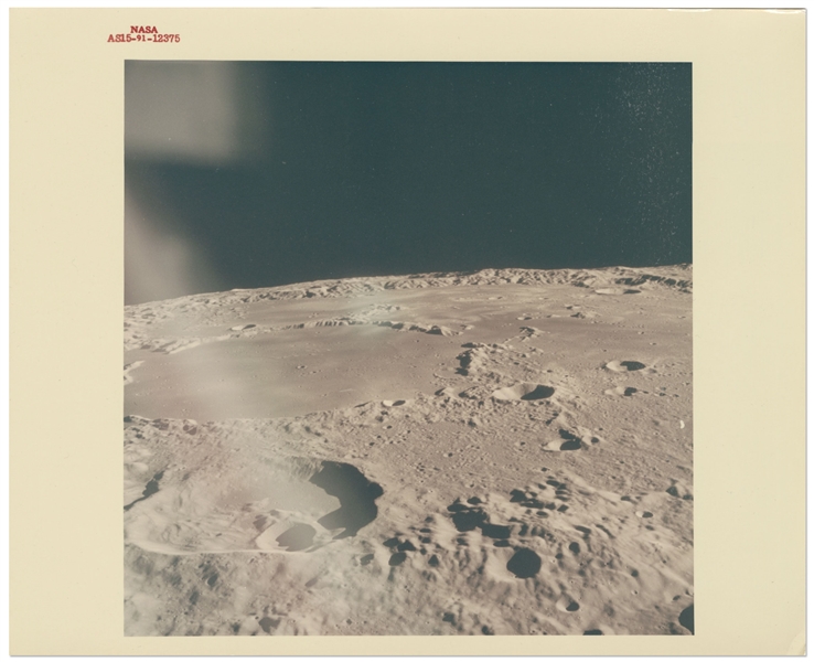 Apollo 15 ''Red Number'' Photo of the Lunar Surface -- Printed on ''A Kodak Paper''