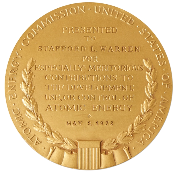 Enrico Fermi Award Presented to Stafford L. Warren, Inventor of the Mammogram and Member of the Manhattan Project