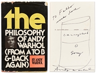 Andy Warhol Sketches His Famous Campbells Soup Can -- Drawn in a Signed First Edition of The Philosophy of Andy Warhol