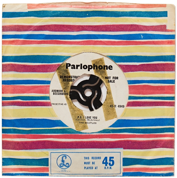 The Beatles Jukebox Demo Pressing of Their First Singles, ''Love Me Do'' and ''P.S. I Love You'' -- Marked ''Not For Sale'' and ''Demonstration Record'', One of Only 250 Pressed