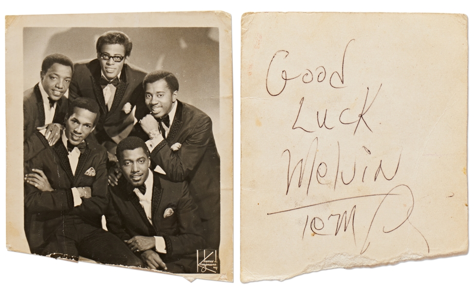 David Ruffin and Melvin Franklin Lot of Two Signed Photos from The Temptations