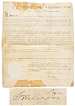 George Washington Document Signed as President -- Washington Grants Land to Brigadier General Peter Devil Pete Muhlenberg