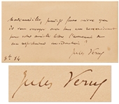 Jules Verne Autograph Note Signed
