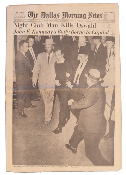 Killing of Lee Harvey Oswald in the Dallas Police Station Announced in the 25 November Edition of ''Dallas Morning News''