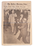 Killing of Lee Harvey Oswald in the Dallas Police Station Announced in the 25 November Edition of Dallas Morning News