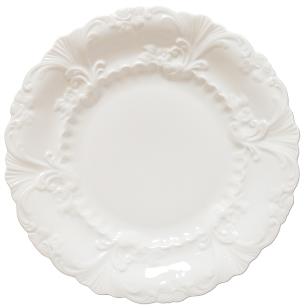 Ronald & Nancy Reagan Personally Owned Porcelain Dinner Plate Measuring 12'' Across -- Acquired by the Reagans Before His Presidency