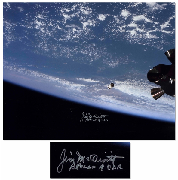 James McDivitt Signed 20'' x 16'' Photo From Apollo 9