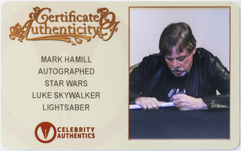 Mark Hamill Signed Lightsaber -- COA from Celebrity Authentics