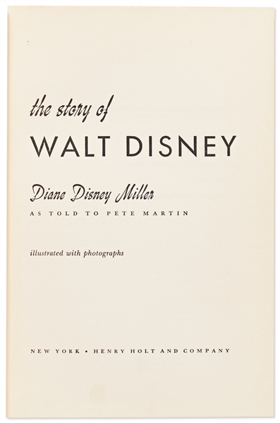 Walt Disney Signed First Edition of The Story of Walt Disney -- With Phil Sears COA