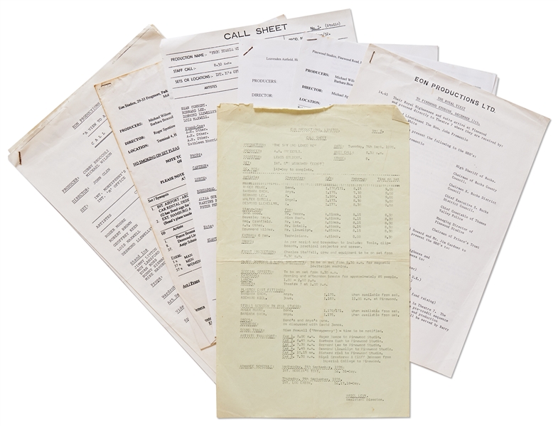 Archive Owned by ''Q'' in the James Bond Franchise, Desmond Llewelyn's Collection of 9 James Bond Scripts, 8 Call Sheets, ''Tomorrow Never Dies'' Photo Book & More