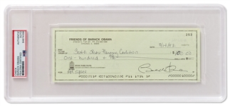 Barack Obama Check Signed from the Friends of Barack Obama Bank Account -- Encapsulated by PSA/DNA