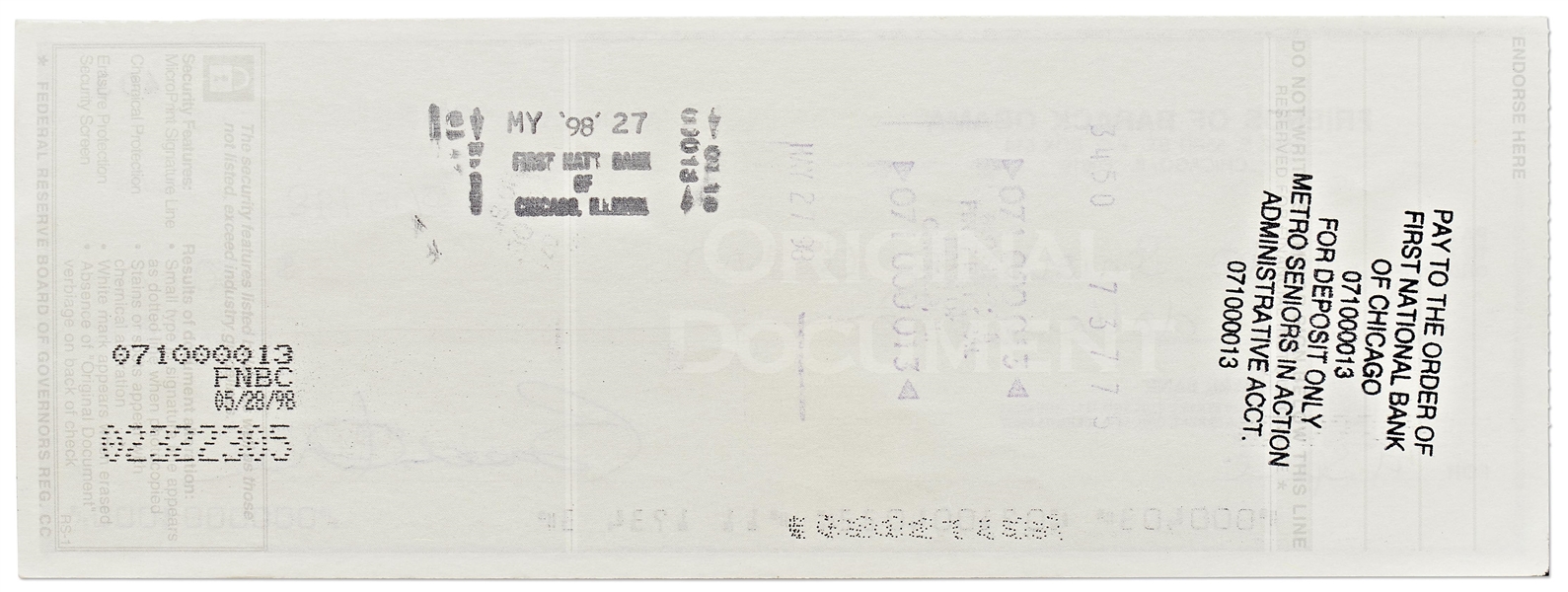 Scarce Check Signed by Barack Obama From the ''Friends of Barack Obama'' Bank Account