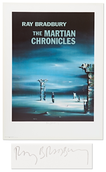 Ray Bradbury Signed Lot of 10 ''Martian Chronicles'' Lithographs, Each Measuring 22'' x 30'' -- Near Fine