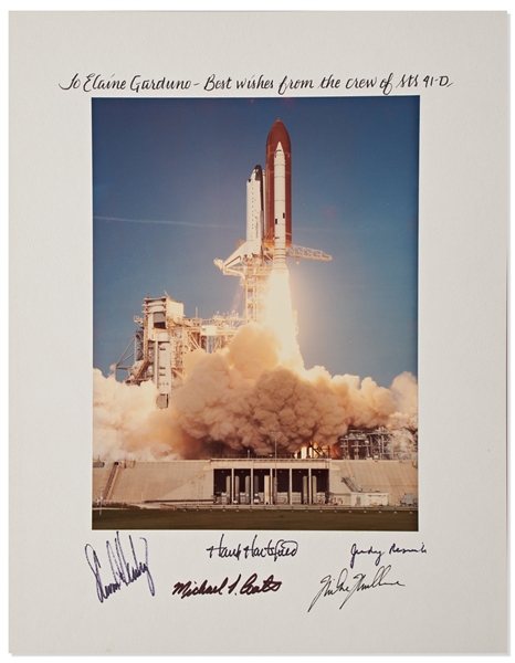 Space Shuttle Discovery STS-41-D Crew-Signed Photo 11'' x 14'' Mat Presentation with  Judy Resnik