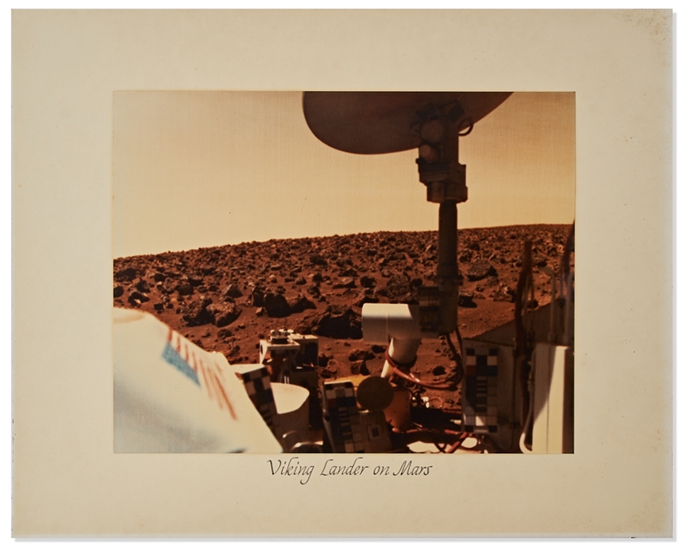 NASA Large Format Photograph of the Viking Lander on Mars -- Measures 14'' x 11'' on a 20'' x 16'' Presentation Mat Board
