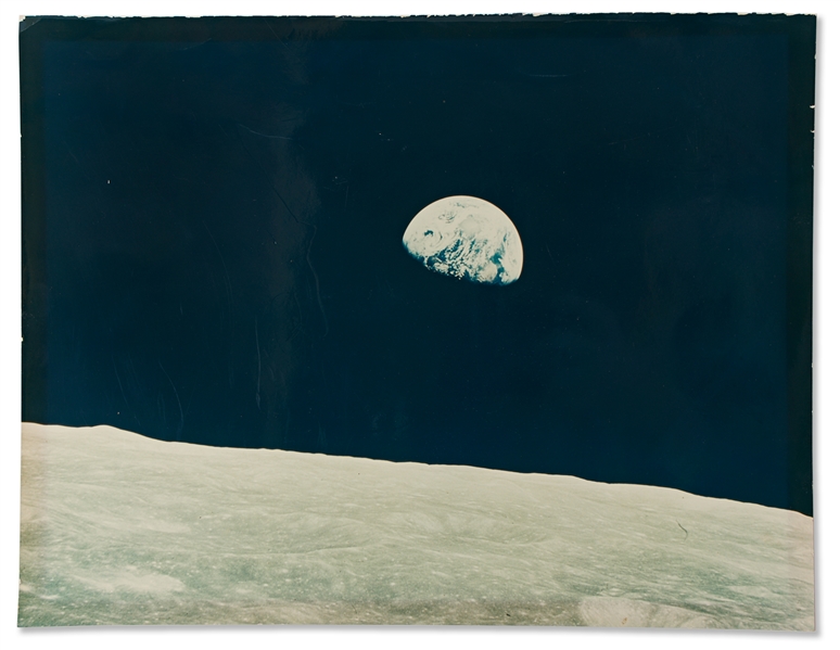 Large Format Original 14'' x 11'' McDonnell Douglas Apollo 8 Earthrise Photo -- Printed on ''A Kodak Paper''