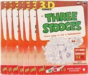 7 Copies of Three Stooges #3 (St. John, 1953) -- Light Wear, 1 Copy Missing 3-D Glasses, Stamp on Front Cover of 1 Copy