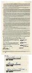 Three Stooges Signed Contract with William Morris Agency -- Voided 2pp. Contract on Single 8.25 x 14 Sheet Is Signed by Moe Howard, Larry Fine and Joe DeRita -- Very Good to Near Fine Condition