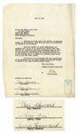 The Three Stooges Signed 1944 Columbia Pictures Employment Contract Rider -- Signed by Curly as Jerry Howard, as Well as Moe Howard and Larry Fine -- Scarce