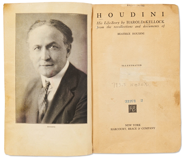 Harry Houdini Boldly Signed Photograph of His Mother -- Signed on Verso, ''[Illegible] fall of 1908 / Regards / Houdini'' -- Measures 4'' x 5'' -- Writing on Bottom, Trimmed Corner & Crease; Very Good