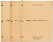 Three Copies of the Three Stooges Scrapbook Pilot Episode Home Cooking Screenplay -- All Final Drafts Running 23pp. & Dated 16 February 1960 -- Very Good Condition