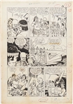 Norman Maurer Boy Comics #49 Original Crimebuster Artwork, Pages 12 and 21 (Lev Gleason, December 1949) -- Each Page Measures 14.5 x 20.75 -- Very Good Condition
