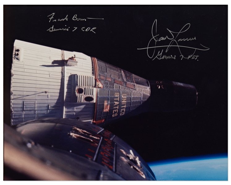Frank Borman and James Lovell Signed 10'' x 8'' Gemini 7 Photo -- With Novaspace COAs