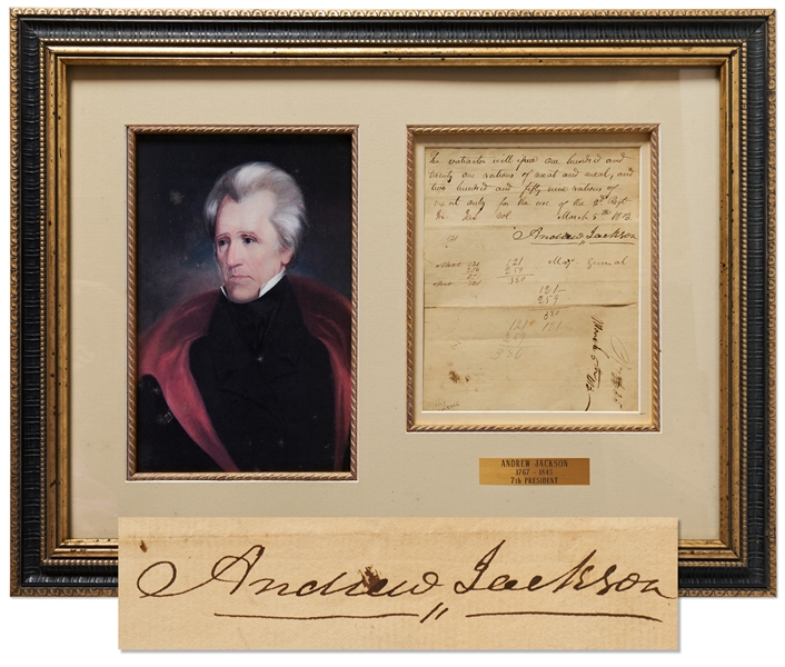 Andrew Jackson Document Signed from the War of 1812 -- Dated 5 March 1813, Just Days Before Jackson Marched His Troops Back to Nashville, Earning Him the Nickname ''Old Hickory''