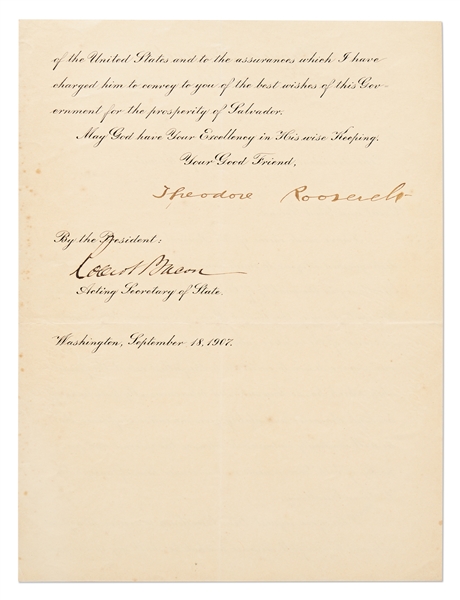 Theodore Roosevelt Presidential Appointment Signed