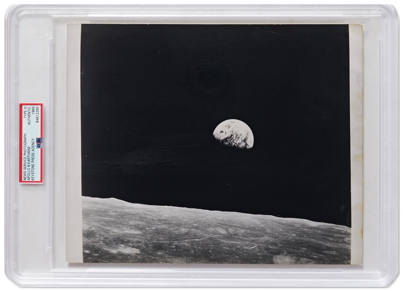 Apollo 8 Earthrise Photo on ''A Kodak Paper'' -- Encapsulated by PSA as Type III Photo, Circa 1968