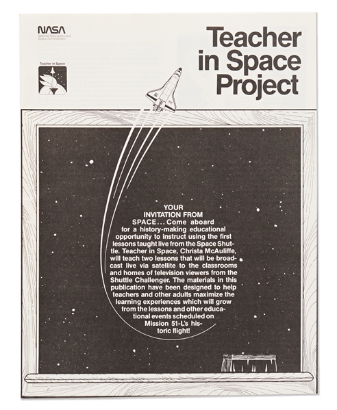 NASA ''Teacher in Space Project'' Booklet to Accompany Christa McAuliffe's Flight on Challenger STS-51-L