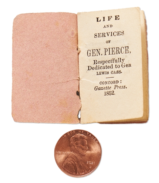Rare Election Propaganda Miniature Book -- Distributed the Day of the 1852 Election Criticizing Democratic Nominee Franklin Pierce