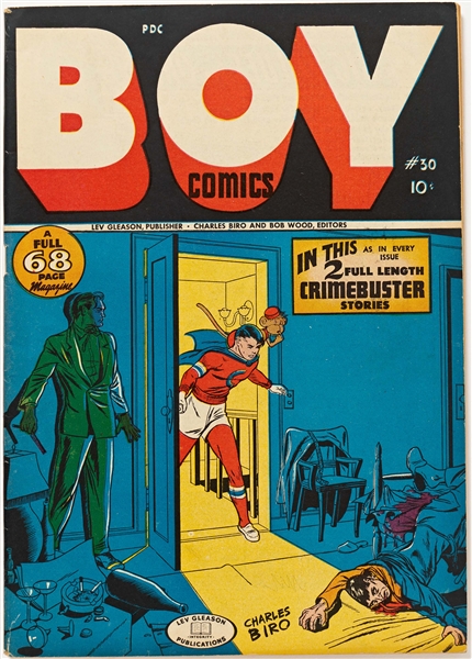 8 Copies of ''Boy Comics'' (Lev Gleason, 1946) -- 2 Copies of #26 (Pencil Writing to Covers); 2 of #28 (Cover Detached to 1); 2 of #29 (Stamp on Front Covers); 2 of #30 -- Light Wear to All