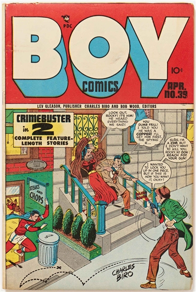 8 Copies of ''Boy Comics'' (Lev Gleason, 1948) -- 2 Copies of #39; 2 of #40; 2 of #41; 2 of #42 -- Light to Moderate Wear, Heavy Abrasion to Front Cover of 1 Copy of #41