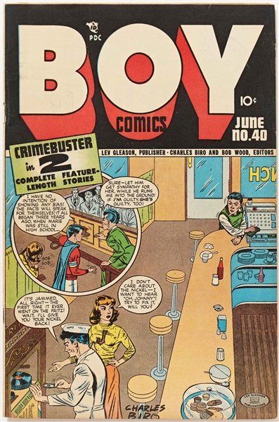 8 Copies of ''Boy Comics'' (Lev Gleason, 1948) -- 2 Copies of #39; 2 of #40; 2 of #41; 2 of #42 -- Light to Moderate Wear, Heavy Abrasion to Front Cover of 1 Copy of #41