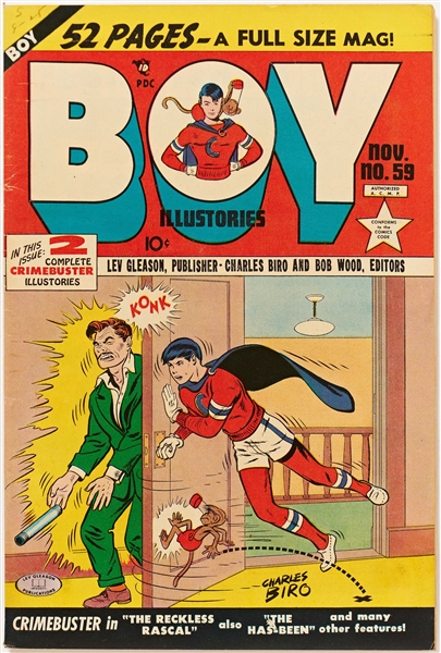 8 Copies of ''Boy Comics'' (Lev Gleason, 1950-51) -- 1 Copy of #59; 1 of #60; 1 of #61; 1 of #62; 1 of #63; 1 of #64; 1 of #69; 1 of #72 -- Light to Moderate Wear, Stamp or Writing to Front Cover of 3
