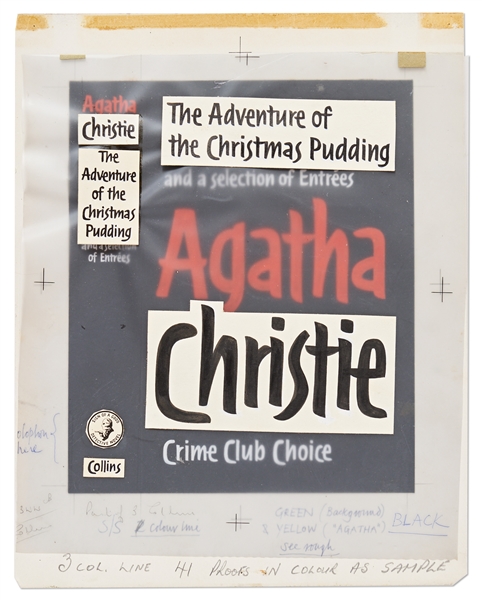 Original First Edition Artwork for the Agatha Christie Crime Short Story Collection ''The Adventure of the Christmas Pudding''