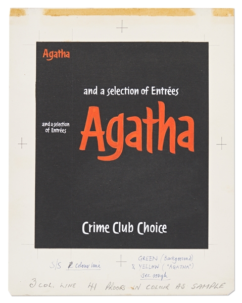 Original First Edition Artwork for the Agatha Christie Crime Short Story Collection ''The Adventure of the Christmas Pudding''
