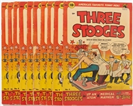 10 Copies of Three Stooges #4 (St. John, 1954) -- Chipping & Edgewear to Most, Small Paper Loss to Some