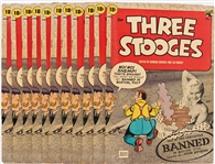 11 Copies of Three Stooges #6 (St. John, 1954) -- Some Chipping & Edgewear