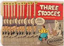 11 Copies of Three Stooges #6 (St. John, 1954) -- Light Chipping & Edgewear, Detached Back Cover to 1